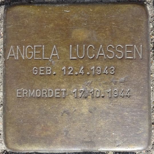 Stolperstein à la mémoire d’Angela Lucassen