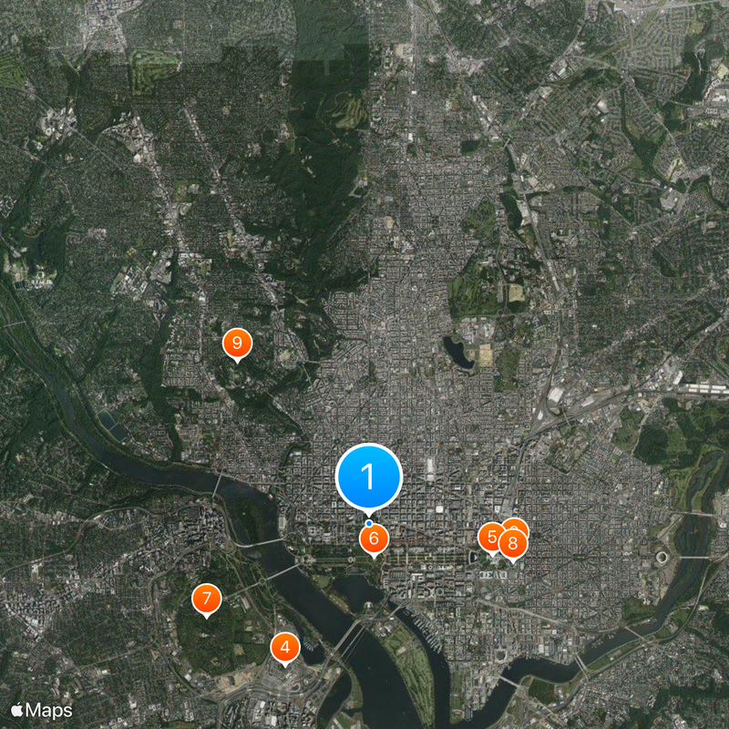 Washington D.C. Kaart