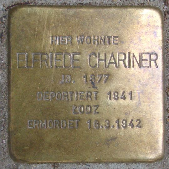 Stolperstein dedicated to Elfriede Chariner