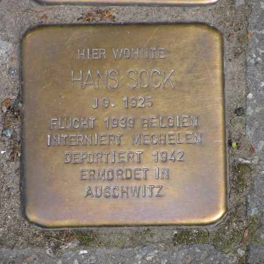 Stolperstein en memoria de Hans Sock