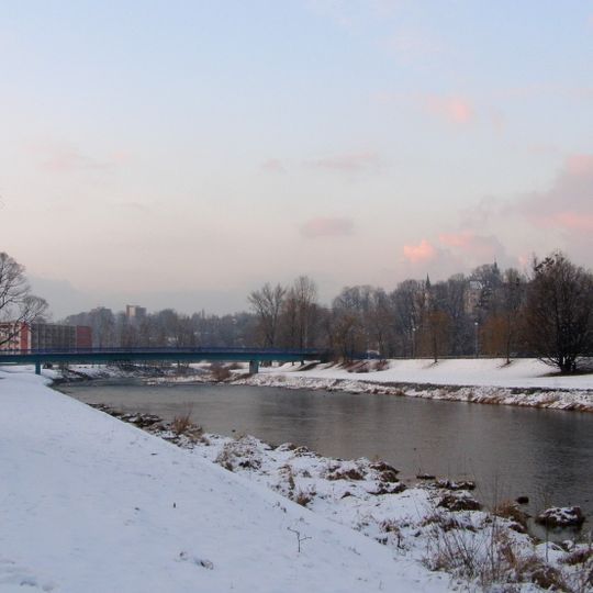 Lávka přes Ostravici u Riegrovy ulice ve Frýdku-Místku