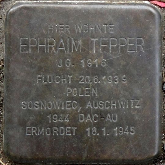 Stolperstein à la mémoire d’Ephraim Tepper