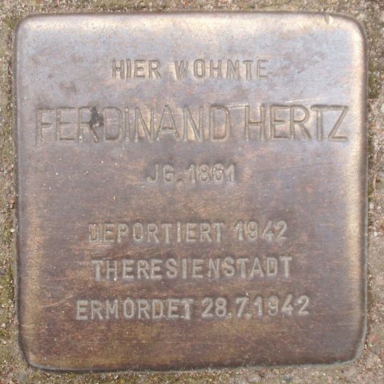 Stolperstein dedicated to Ferdinand Hertz