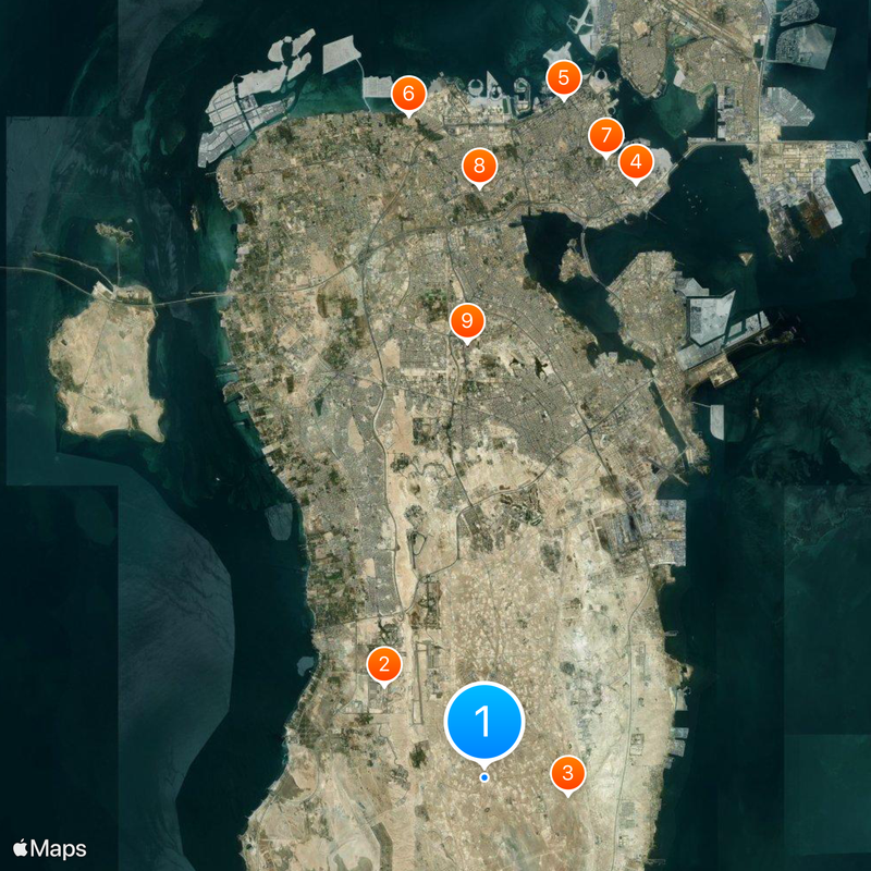 Geography of Bahrain Map