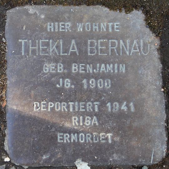 Stolperstein dedicated to Thekla Bernau