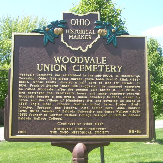 Woodvale Union Cemetery historical marker