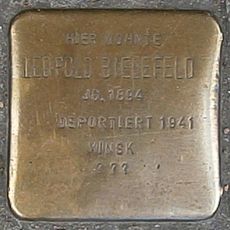 Stolperstein dedicated to Leopold Bielefeld