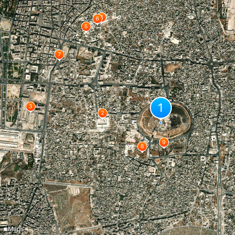 Citadelle d&#39;Alep Carte