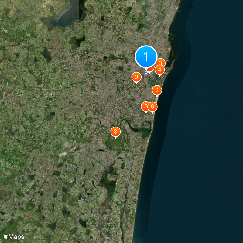 District de Madras Carte