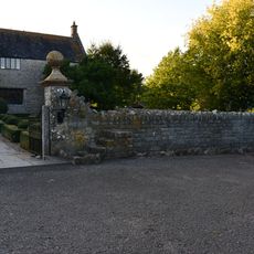 Gabled Wing Left, Gate Piers, Gates, Mounting Block And Abutting Walls Returned To North Side Of Bunham Farmhouse