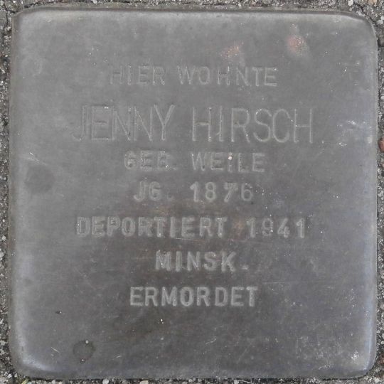 Stolperstein dedicated to Jenny Hirsch