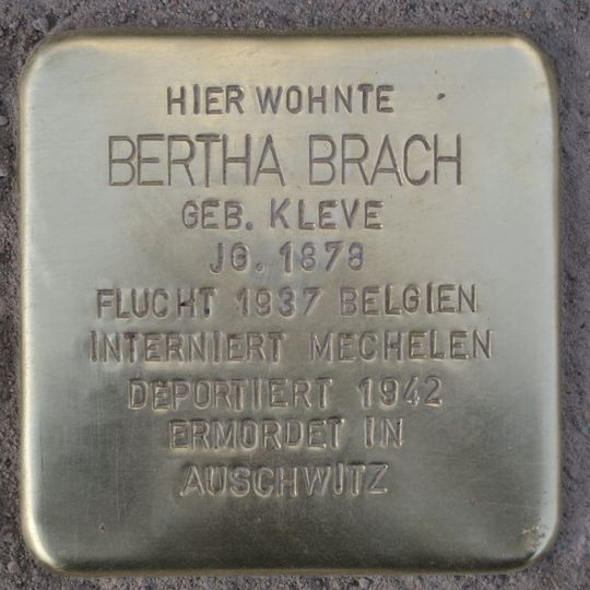 Stolperstein dedicated to Bertha Brach