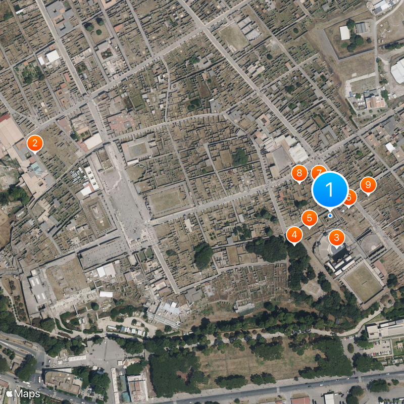 Świątynia Izydy w Pompejach Mapa