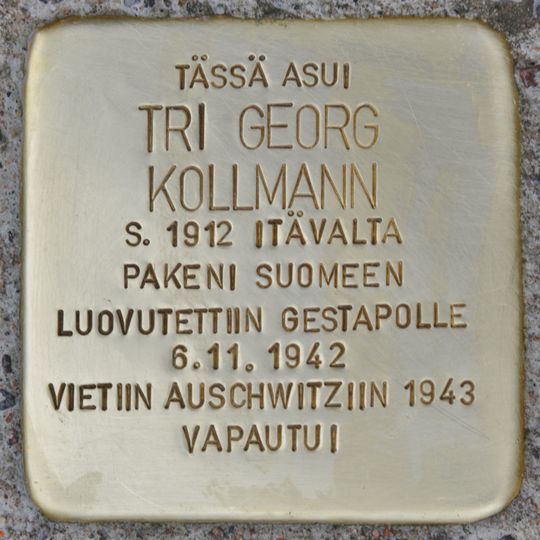 Stolperstein en memoria de Georg Kollmann