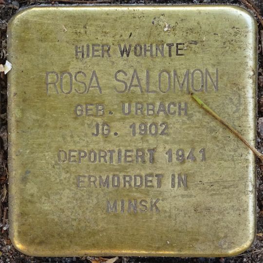Stolperstein dedicated to Rosa Salomon