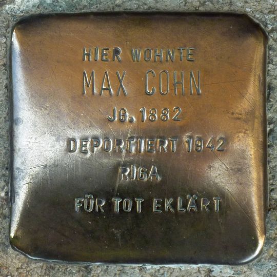 Stolperstein à la mémoire de Max Cohn