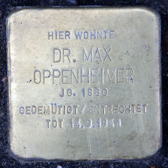 Stolperstein en memoria de Max Oppenheimer