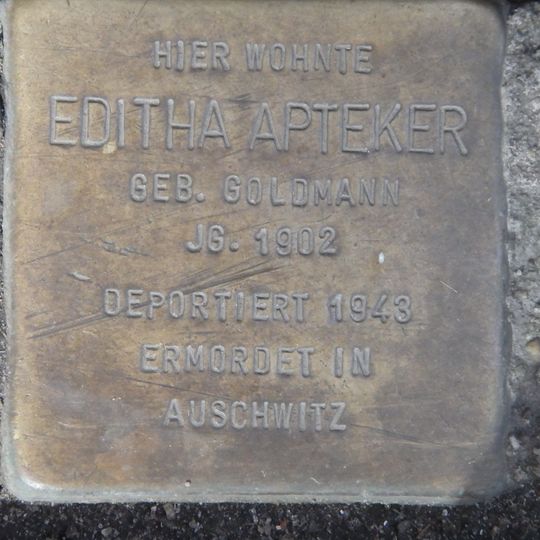 Stolperstein en memoria de Editha Apteker