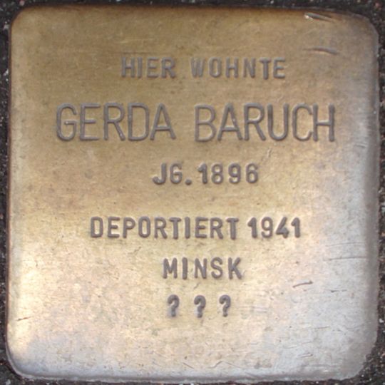 Stolperstein dedicated to Gerda Baruch