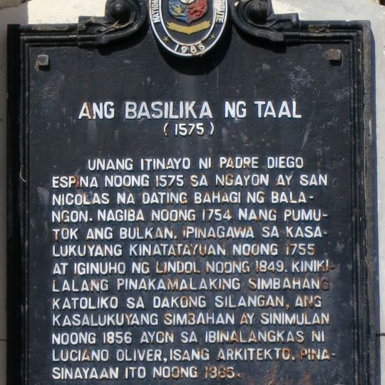 The Basilica of Taal historical marker