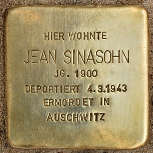 Stolperstein à la mémoire de Jean Sinasohn