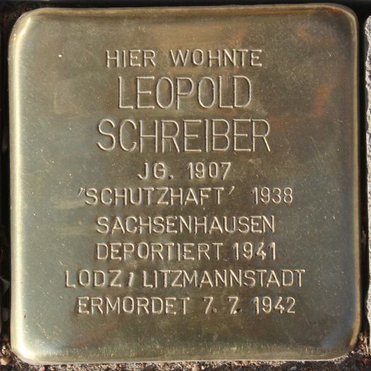 Stolperstein dedicated to Leopold Schreiber