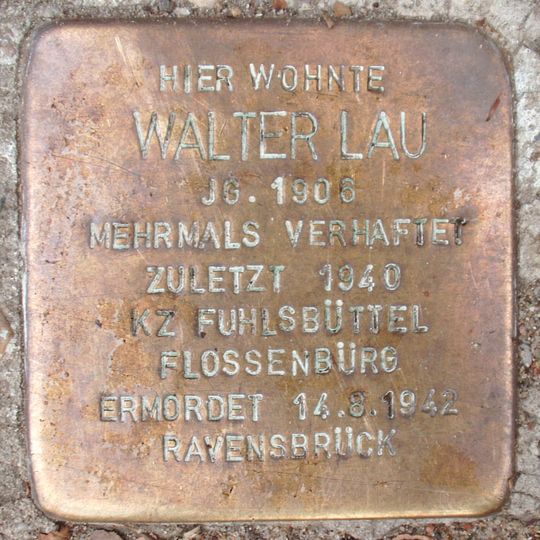 Stolperstein dedicated to Walter Lau