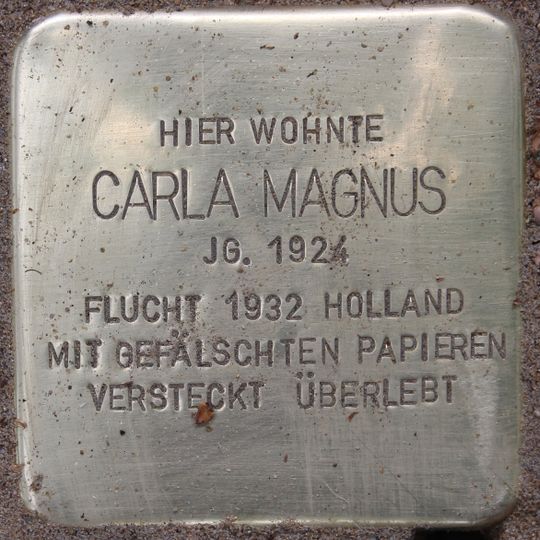 Stolperstein dedicated to Carla Magnus