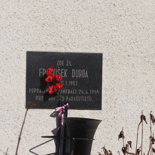 Pamětní deska Františka Durdy
