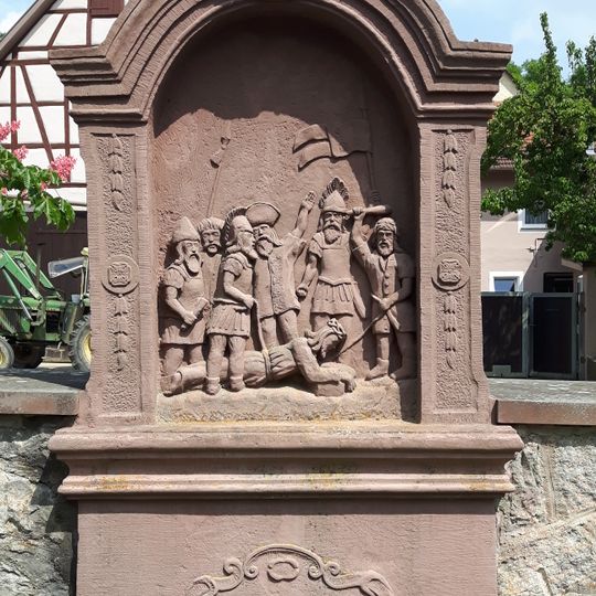 Kreuzweg in der Friedhofsmauer