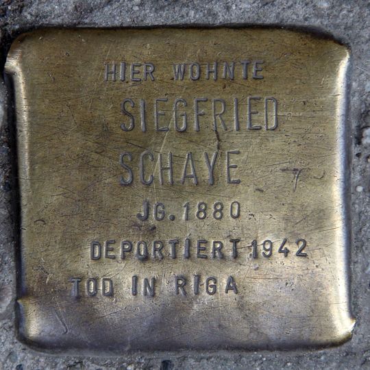 Stolperstein en memoria de Siegfried Schaye