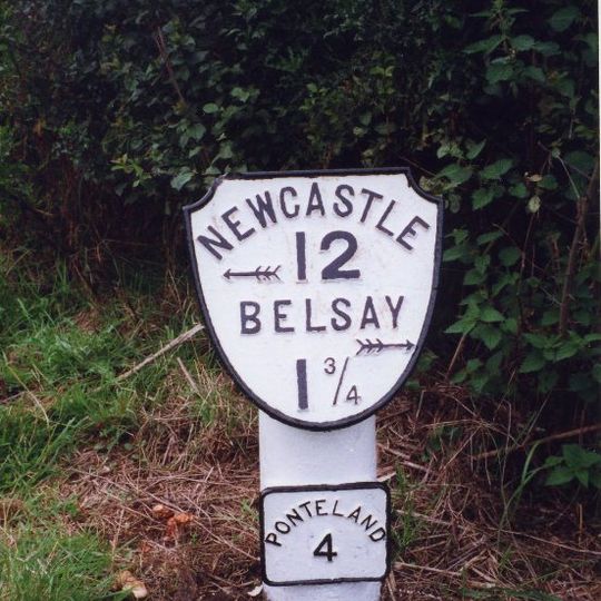 Milepost, Ogle, nr Nunhill Farm,  N of The Highlander Inn