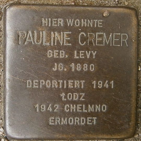 Stolperstein für Pauline Cremer