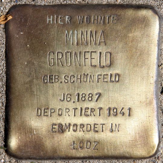 Stolperstein dedicated to Minna Grünfeld
