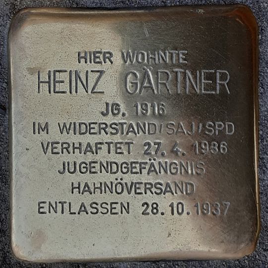 Stolperstein en memoria de Heinz Gärtner