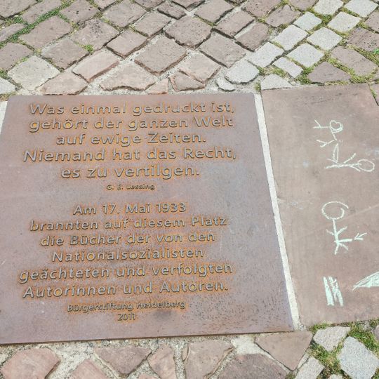 Gedenktafel an die Bücherverbrennung in Heidelberg