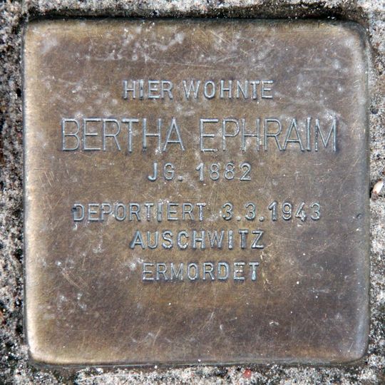 Stolperstein dedicated to Bertha Ephraim