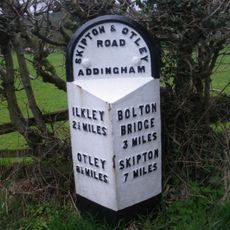 Milestone,  Ilkley Road, old road into Addingham, 150m SE of Low Holme House