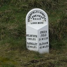 Milestone, Saddleworth Moor on hill down towards Greenfield, A635, W side