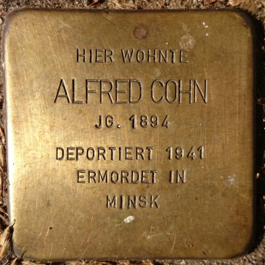 Stolperstein dedicated to Alfred Cohn