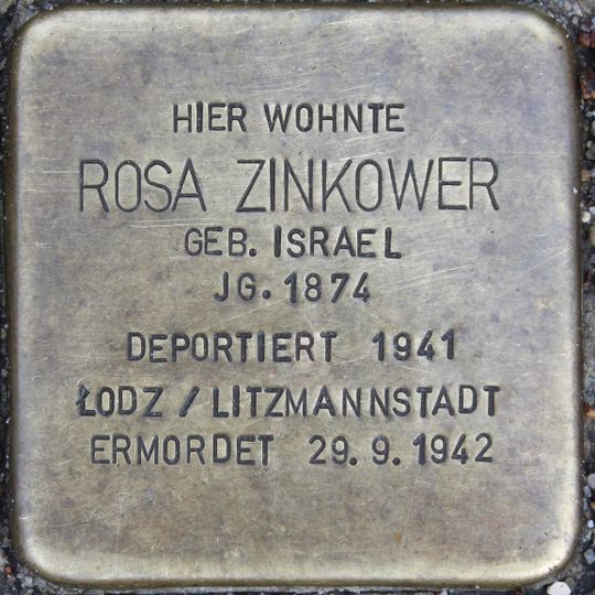 Stolperstein en memoria de Rosa Zinkower
