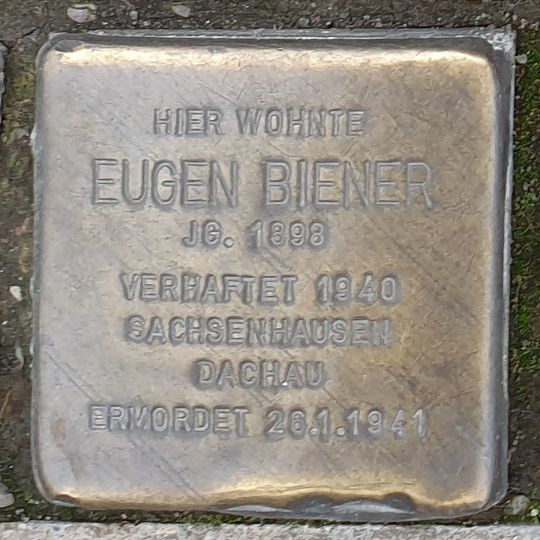 Stolperstein dedicated to Eugen Biener