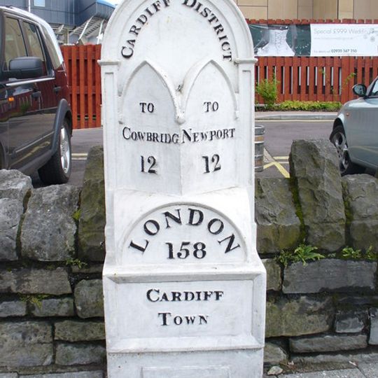 Mile Post at NW End of Westgate Street