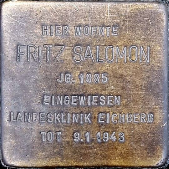 Stolperstein en memoria de Fritz Salomon