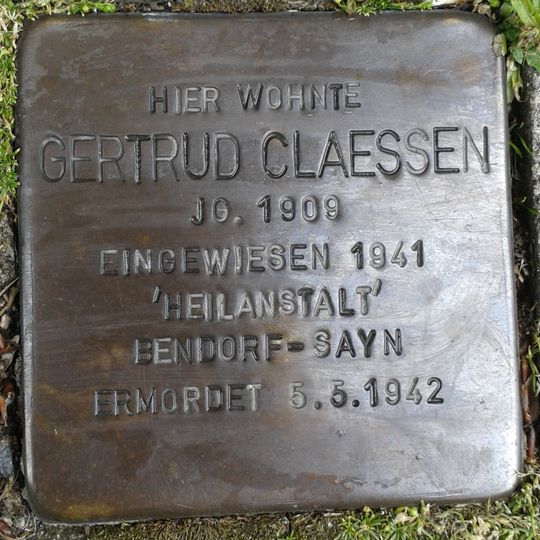 Stolperstein en memoria de Gertrud Claessen