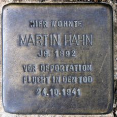 Stolperstein à la mémoire de Martin Hahn