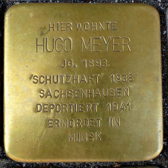 Stolperstein dedicated to Hugo Meyer
