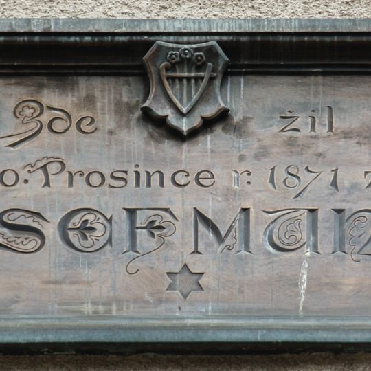 Josef Mánes memorial plaque at Spálená 16