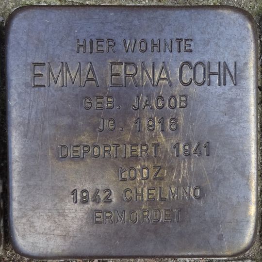 Stolperstein dedicated to Emma Erna Cohn