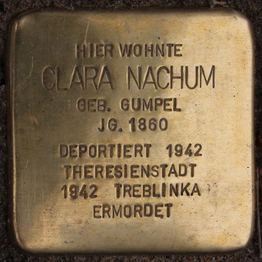 Stolperstein à la mémoire de Clara Nachum